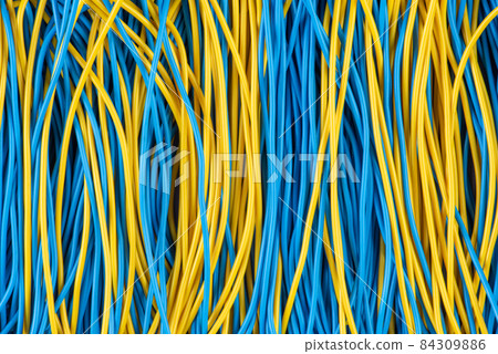 Electrical cable cord directly above as background 84309886