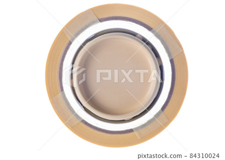 Paint can lid and painters tape top view Paint can lid and painters tape top view 84310024
