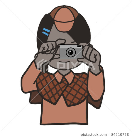 Young detective holding the camera facing forward (female 2) 84310758