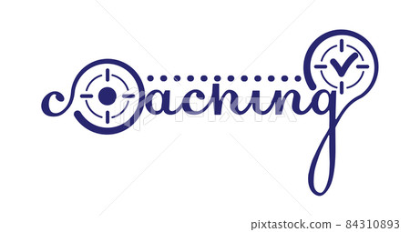Icon stylized text coaching linear Icon stylized text coaching linear 84310893