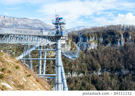 Sochi, Russia - January 18, 2017: SKYPARK AJ Hackett in National Park. 84311152