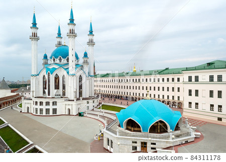 Kazan Kremlin, Russia. View of Qol Sharif Mosque and other historical buildings Kazan Kremlin, Russia. View of Qol Sharif Mosque and other historical buildings 84311178