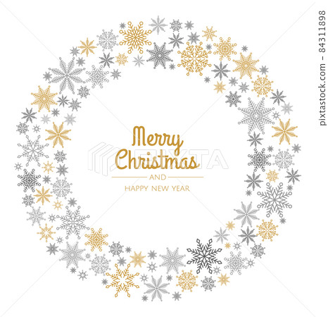 Merry Christmas Abstract Card with snowflake. Xmas sale, holiday web banner. 84311898