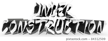 Under construction.3D lettering illustration. Under construction.3D lettering illustration. 84312509