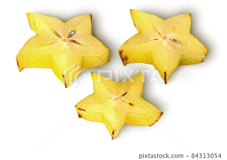 Three slices of carom isolated on white Three slices of carom isolated on white 84313054