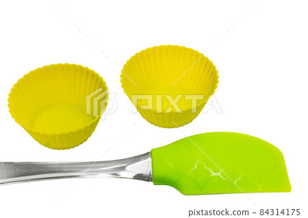 Set of silicone cooking utensils isolated on white background 84314175