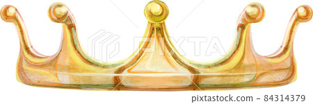 Watercolor hand draw illustration gold crown on... - Stock Illustration ...