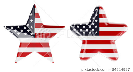 Stars with The United States flag, 3D rendering Stars with The United States flag, 3D rendering 84314937