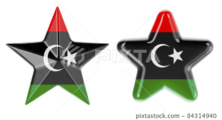 Stars with Libyan flag, 3D rendering Stars with Libyan flag, 3D rendering 84314940