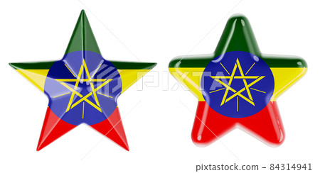 Stars with Ethiopian flag, 3D rendering Stars with Ethiopian flag, 3D rendering 84314941