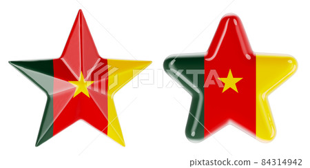 Stars with Cameroonian flag, 3D rendering 84314942
