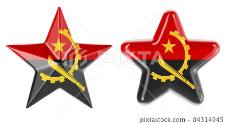 Stars with Angolan flag, 3D rendering Stars with Angolan flag, 3D rendering 84314945