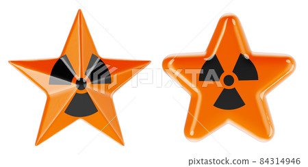 Stars with radiation sign, 3D rendering Stars with radiation sign, 3D rendering 84314946