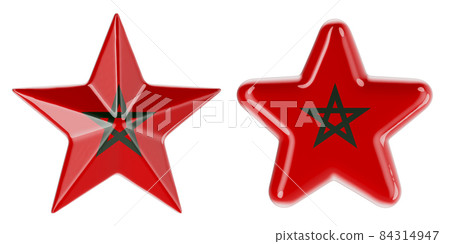 Stars with Moroccan flag, 3D rendering Stars with Moroccan flag, 3D rendering 84314947