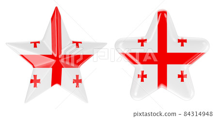 Stars with Georgian flag, 3D rendering Stars with Georgian flag, 3D rendering 84314948