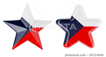 Stars with Czech flag, 3D rendering Stars with Czech flag, 3D rendering 84314949