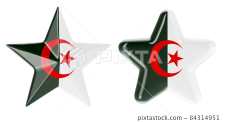 Stars with Algerian flag, 3D rendering Stars with Algerian flag, 3D rendering 84314951
