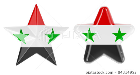 Stars with Syrian flag, 3D rendering Stars with Syrian flag, 3D rendering 84314952