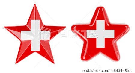 Stars with Swiss flag, 3D rendering Stars with Swiss flag, 3D rendering 84314953