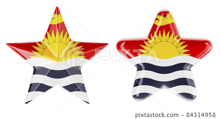 Stars with Kiribatian flag, 3D rendering Stars with Kiribatian flag, 3D rendering 84314958
