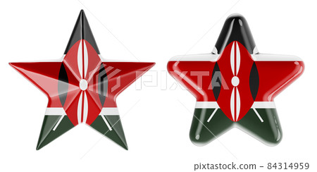 Stars with Kenyan flag, 3D rendering Stars with Kenyan flag, 3D rendering 84314959