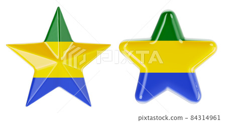 Stars with Gabonese flag, 3D rendering Stars with Gabonese flag, 3D rendering 84314961