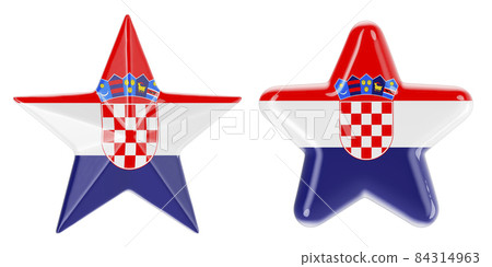 Stars with Croatian flag, 3D rendering Stars with Croatian flag, 3D rendering 84314963