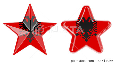 Stars with Albanian flag, 3D rendering Stars with Albanian flag, 3D rendering 84314966