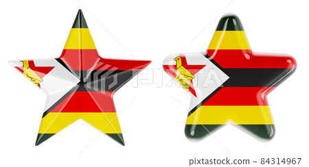 Stars with Zimbabwean flag, 3D rendering Stars with Zimbabwean flag, 3D rendering 84314967