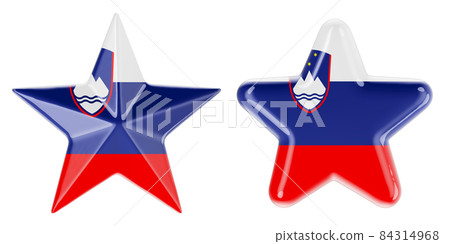 Stars with Slovenian flag, 3D rendering Stars with Slovenian flag, 3D rendering 84314968