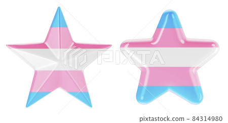 Stars with transgender flag, 3D rendering 84314980