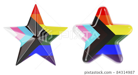 Stars with modern pride flag LGBTQ. 3D rendering-插圖素材 [84314987] - PIXTA圖庫