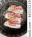 High quality wagyu beef called karubi grilled on oven. 84315219