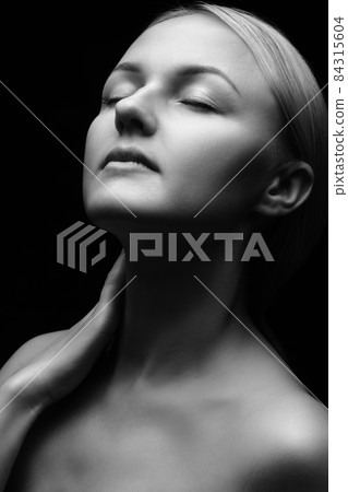 topless woman on black 84315604