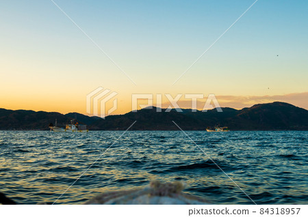 View from Wajima fishing port in Ishikawa prefecture-off Wajima fishing boat 84318957