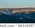 Big snowy mountain Elbrus beautiful nature landscape, View at long distance. 84319397
