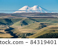 Mountain Elbrus beautiful nature landscape, View at long distance. 84319401