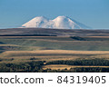 Elbrus mountains beautiful nature landscape, View at long distance. 84319405