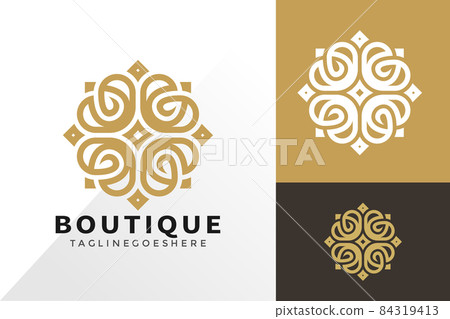 Flower boutique ornament logo and icon design vector concept for template 84319413