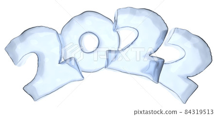 Happy New Year 2022 blue ice text sign Happy New Year 2022 blue ice text sign 84319513