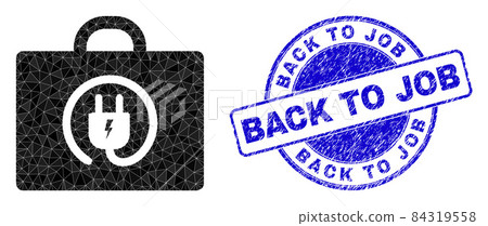 Rubber Back to Job Round Watermark And Electric Plug Box Polygonal Icon Rubber Back to Job Round Watermark And Electric Plug Box Polygonal Icon 84319558