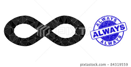 Rubber Always Round Stamp and Alternative Infinity Lowpoly Icon Rubber Always Round Stamp and Alternative Infinity Lowpoly Icon 84319559