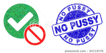 Textured No Pussy Round Seal and Not Positive Lowpoly Icon Textured No Pussy Round Seal and Not Positive Lowpoly Icon 84319576