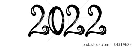 Black Numbers 2022 Year Of The Tiger Upcoming - Stock Illustration 