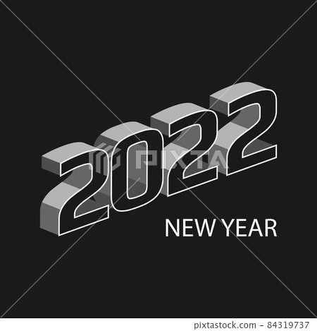 Geometry holiday 2022 new year web template - Vector 84319737