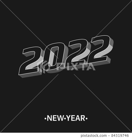 Geometry holiday 2022 new year web template - Vector 84319746