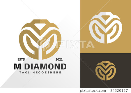 Letter m diamond stone logo and icon design... - Stock Illustration ...