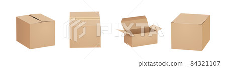 Vector cardboard box isolated brown card open cardbox. Packaging open box carton delivery packet Vector cardboard box isolated brown card open cardbox. Packaging open box carton delivery packet 84321107