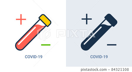 Covid pcr test vector icon. Corona virus covid19 tube test medical laboratory 84321108