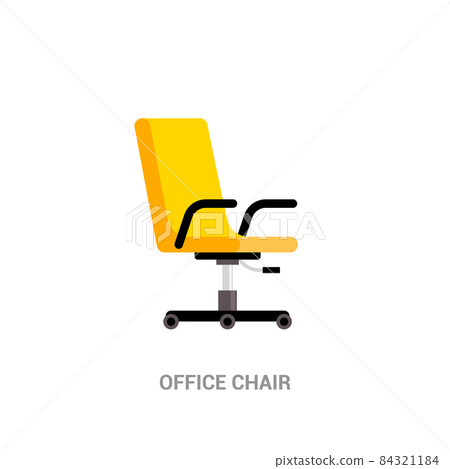 Office chair icon desk vector work seat armchair. Business office chair flat icon 84321184